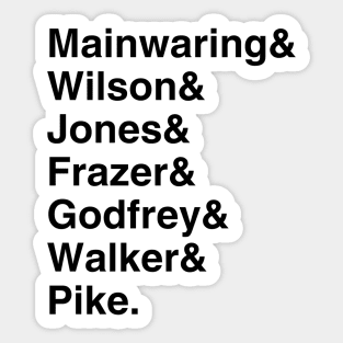 Dad's Army Mainwaring Pike Jones Frazer Godfrey Sticker